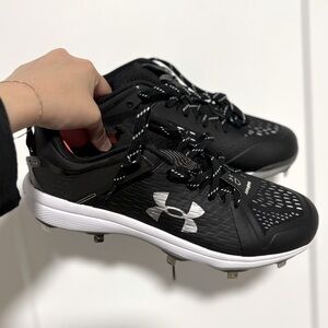 Under Armour Yard Metal Baseball Cleats Black Performance Comfort Mens Size‎ 7.5